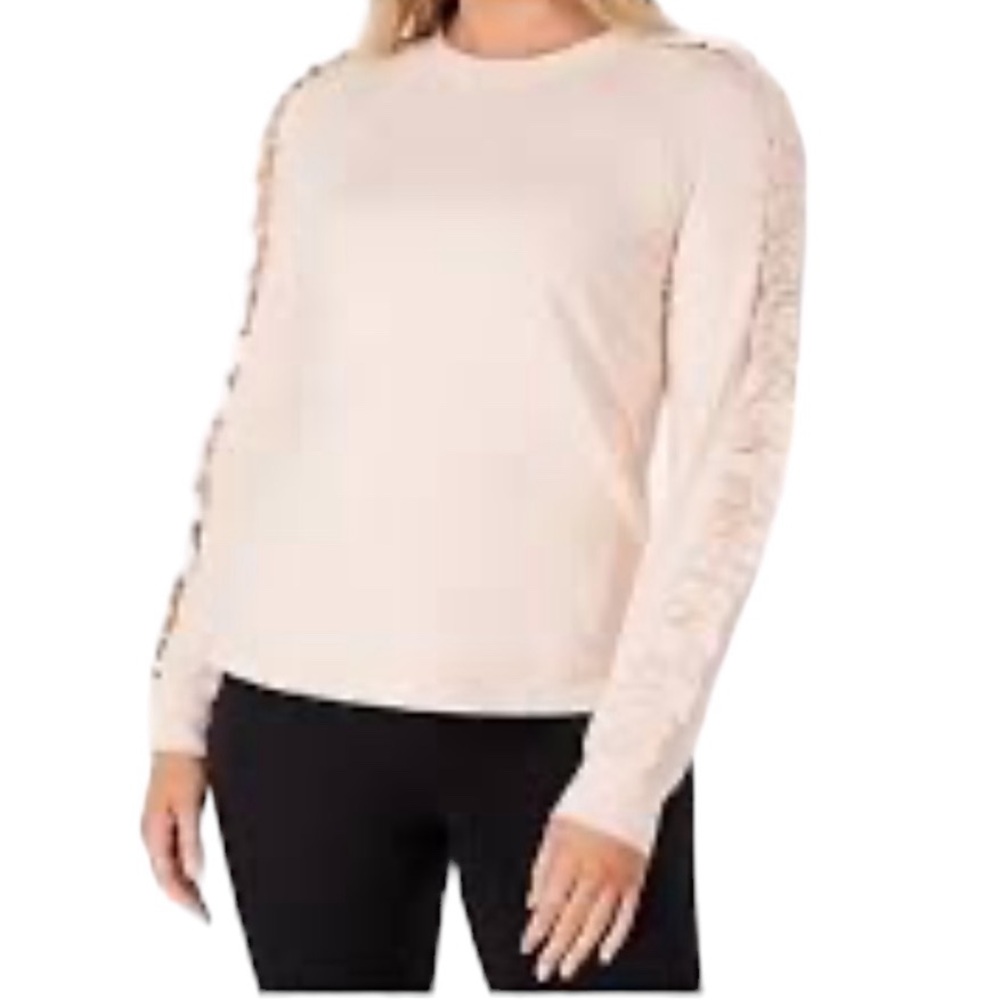Jason Wu Cream Sweatshirt with Ruffle Trimmed Sleeves S